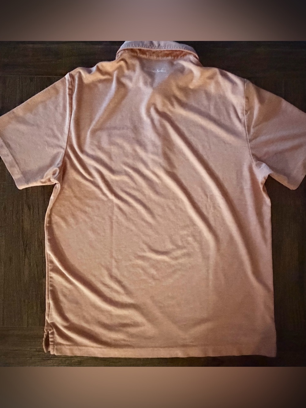 TravisMathew Men's Size Large Peach Orange Pima Cotton Golf Polo Shirt Pocket - Picture 5 of 8